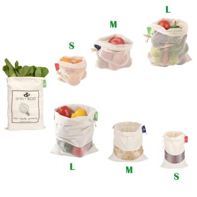 China 2019 Reusable Vegetable And Fruit Folding Service 100% Cotton Organic Mesh Product Bags for sale