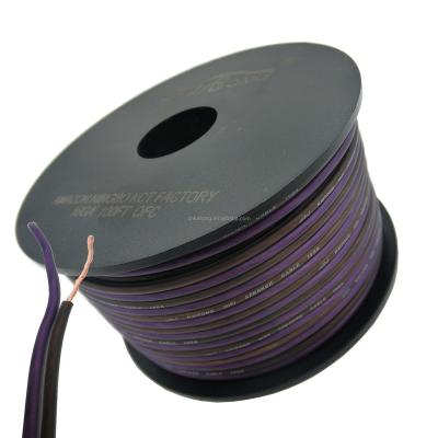 China Car Exterior Car Audio Speaker Cable 50FT 100FT PVC Copper Wire Frosted Flexible Transparent Speaker Cable Wire for sale