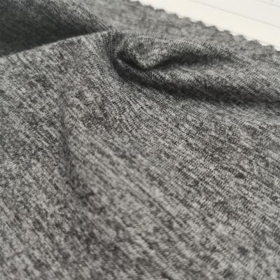 China Custom Plain Stretch Gray Heather Knit Quick Dry Soft Tank Top Polyester Spandex Fabric For Bra for sale