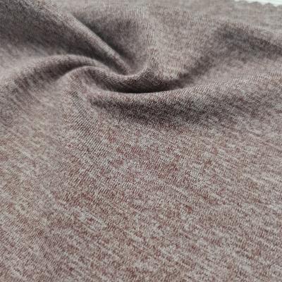 China Wholesale 4 Way Stretch Gray Heather Single Jersey Recycle Polyester Spandex Fabric For Yoga for sale