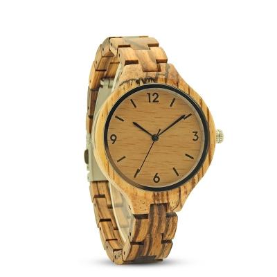 China Mujer unspecific tangan de polo shirt dress watch decoration zebrawood quartz japanese jam reloj for sale