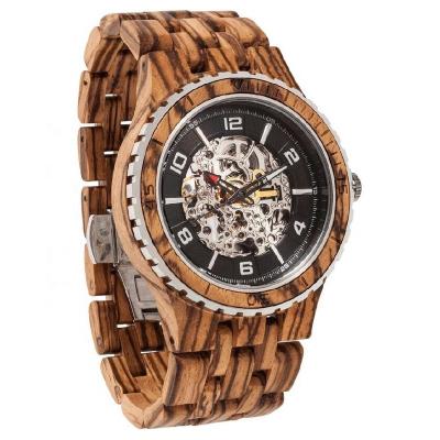 China OEM Waterproof Premium Luxury Wholesale Men's Reloj Branded Custom Logo Automatic Mechanical Wooden Wristwatch No Battery for sale