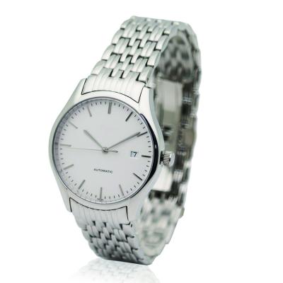 China Fashion Mechanical Watches 2020 Date Stainless Steel Alloy Watch Silver Automatic Mens Womens Mechanical Watches for Christmas for sale