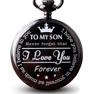 China Black Children Antique Pocket Watch Antique Engraved Men's Pocket Watch Bulk for sale