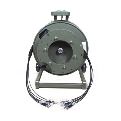 China Portable Military Outdoor Metal Cable Reel Environmental Fiber Optic Cable Winding Trolley for sale