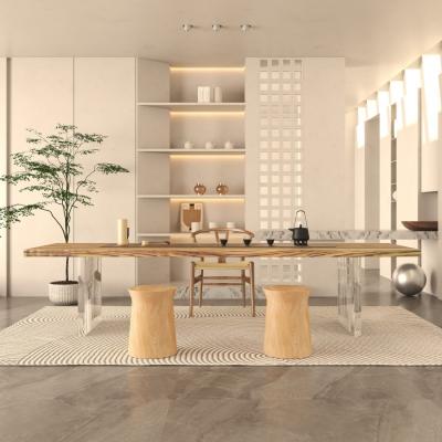 China Wood Top Dine Live Edge Solid Wood Slabs Friendly Custom Rough Wood Coffee Tables Dining Table Factory Environment Tables for sale