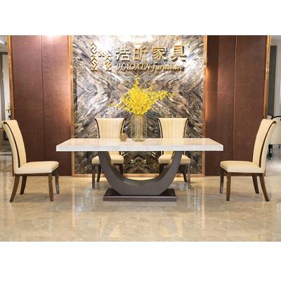 China Wooden dining set with dining table and 6 chairs marble dining chairs for sale