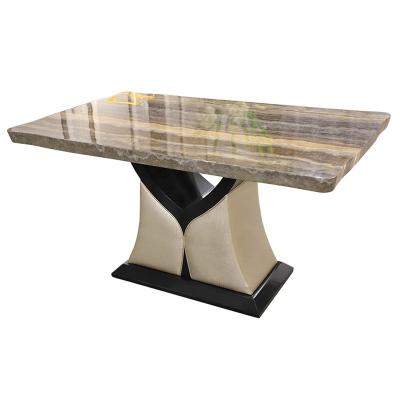 China Factory Wholesale Sturdy Luxury Modern Marble Dining Table Kitchen Table Wood Frame Marble Top Dining Table for sale