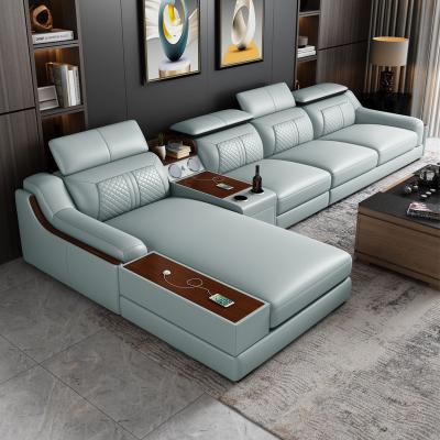 China Removable Leisure Leather Sofa Comfortable Durable Deep Home Modular Cover Sofa Set Furniture for sale