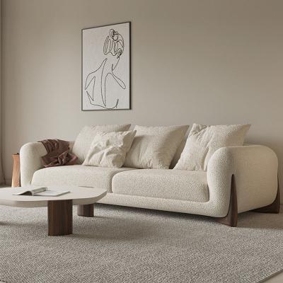 China Modern Sofa Round Soft Modular Sofa Minimalist Cashmere White Single Sofa With European Ash Foot for sale