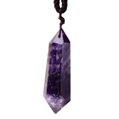 China China Natural Crystal Energy Stone Double Turn Crystal Polished Stone Pendant Necklace for sale