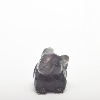 China Wholesale Natural Fluorite Crystal Polishing Craft Rabbit Figurine from China for Decoration and Gift for sale