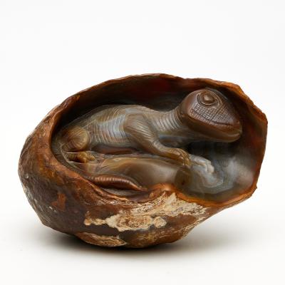 China 2021 China new products natural agate craft dinosaur egg polishing figurine for decoration and gift for sale