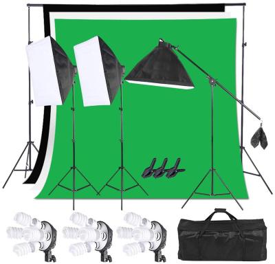 China Photography Studio Softbox Lighting Kit with 6.5ftx10ft (2X3Meters) Background Support System including SF540SET for sale