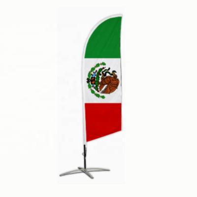 China Custom Outdoor Beach Flag Flying Mexican Flag Advertising Feather Flag Teardrop Flag for sale