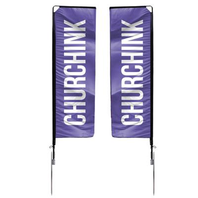 China Custom advertising beach flag flying rectangle flag knife teardrop feather flag printing banner for sale