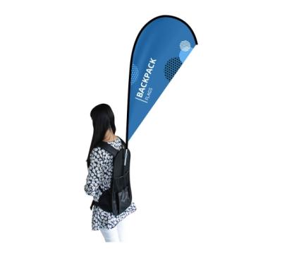 China Custom Logo Banners Pole Backpack Flying Walking Aluminum Flag for sale