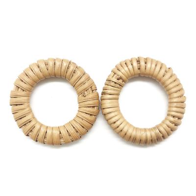 China Hand Knitting Handcrafted Inner Size Garment Accessories 3cm Cheap Natural Round Coconut Wood Rattan Button for Earrings or DIY Products for sale