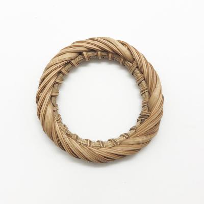 China Hand Knitting Round Natural Button Loop O-Ring Rattan Button Natural Accessories For Clothing for sale