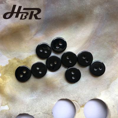 China Viable Jet Black River Shell Button For Shirt 2/4 Eyes Fashion Sewing Clothing Freshwater Mussel Shell Buttons Mother of Pearl for sale