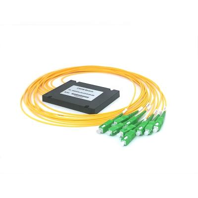 China Bidi Mux Demux Black ABS Bundle 4CH Mux Demux 2.0mm 3.0mm Singlemode SM Yellow Fiber Optic CWDM Without With SC LC FC ST Connector for sale