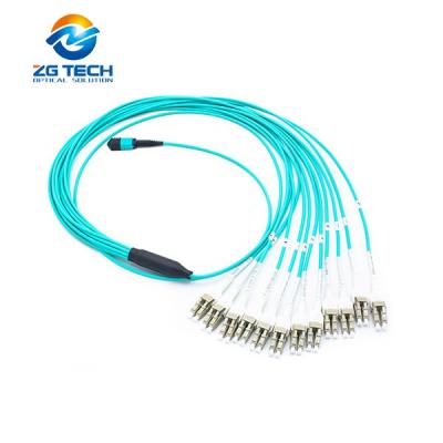 China 40Gbs or 100Gbs Network 10Gbs OM4 24Fiber MTP MPO 12 to Uniboot LC Breakout LSZH OFNR Plenary Cable Duplex Patch Cord for sale