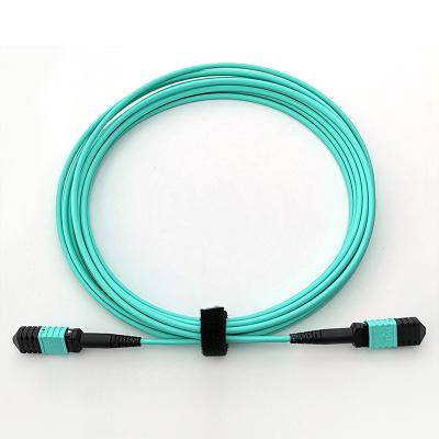 China Type B Multimode Elite Trunk Cable LSZH OM3 50/125, FTTX Female 12 Fiber Aqua 3m (10ft) MPO for sale