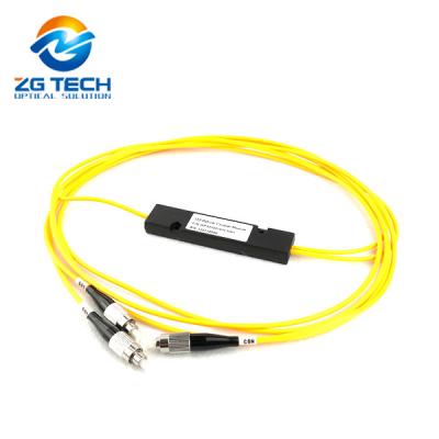 China CATV 1X2 2X2 Single Mode Fiber Optic Fused Coupler FBT With FC UPC Connector for sale