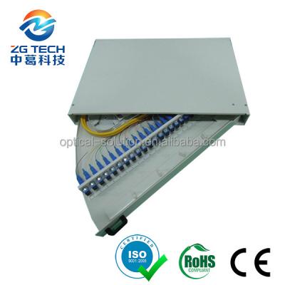 China 19inch Cable Distribution Rack Mounted 24port Rotary Type Fiber Optic Distribution Frame Patch Panel for sale