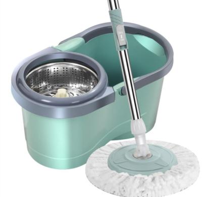 China Sustainable Innovative Microfiber Mop And Bucket Automatic Round Wash Bucket Mop Set for sale