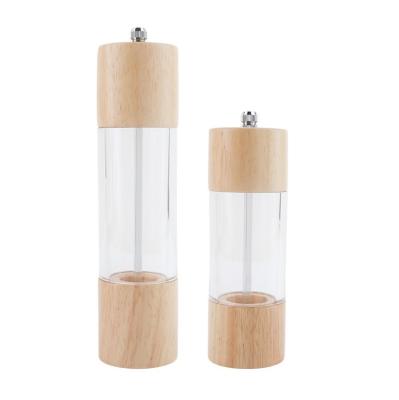 China WITH LID Hand Held Wooden Pepper Grinder Mill for sale