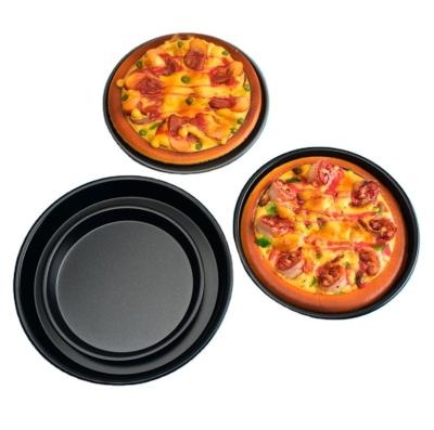 China Sustainable Home Popular Carbon Steel Pizza Nonstick Coating Pan, Bakeware Round Pizza Tray for sale