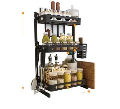 China Coastal Shelf Metal Jar Organizer Bottle Holder Rack Spice Storage Rack Kitche for sale