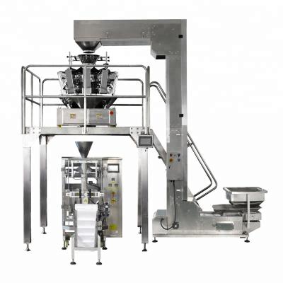 China Automatic Food Factory CE Approval Almonds Stand Vertical Bag Gusset Pouch Packaging Machine With Multihead Weigher for sale