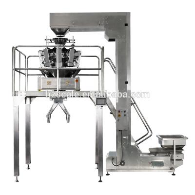 China Semi-automatic food factory CE collecting packaging system combination multihead weigher for sale