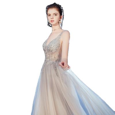 China White Tulle O Neck Floor Length Evening Dress Drop Shipping Anti-Static Elegant Mysterious Illusion Wedding Dresses Backless Length A Line Complete for sale