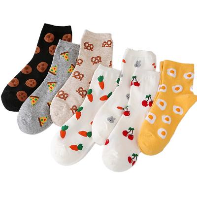 China Viable high quality cute animal cartoon combed cotton jars women's ins fruit fashionable winter casual socks for sale