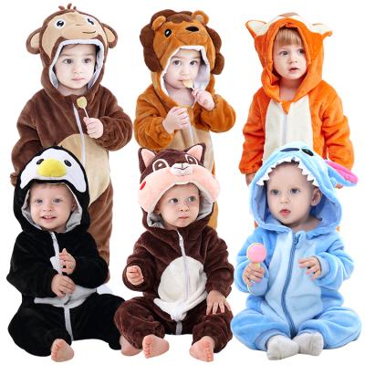 China Cute Animal Flannel Baby Romper Halloween TV And Movie Girl Winter Polyester Baby Rompers for sale