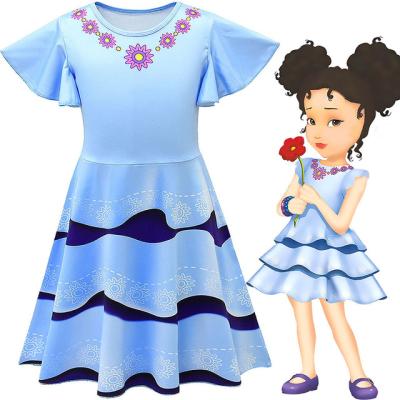 China Carnival Party Kids Costume Dresses For Nancy Blue Dress Up Girls Acetate Dresses Baby Fancy Print Costumes For Child New Design for sale