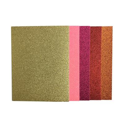 China Handmade Pink Green Red Blue Purple 250gsm A4 Size Heavy Glitter Card Paper for sale