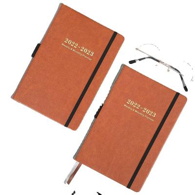 China Luxury Business Logo Printed Custom PU Leather Notebook Planner for sale