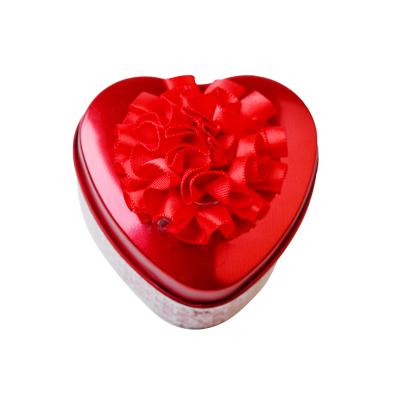 China Gift & Craft New Design Red Heart Shape Flower Tin Box Packaging Custom Logo Metal Box For Candy Chocolate for sale