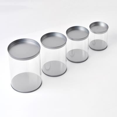 China Recyclable PVC Tin Can Transparent Dust Packaging Tin Box With Pvc Window for sale