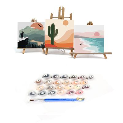 China Cartoon Oil Painting By Numbers Hand Painted Painting Kits Framed Hand Painted Crafts Children'S Landscape Crafts Fun Gifts Cartoon Picture Easy Canvas Painting for sale