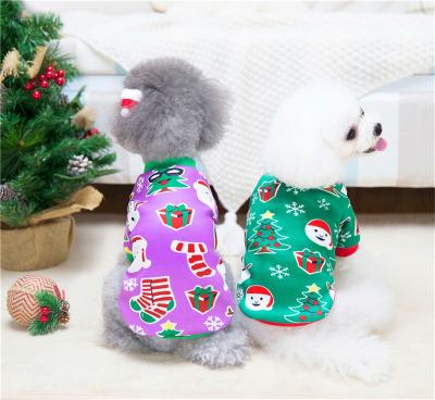 China New Viable Autumn And Winter Pet Cats And Dogs Christmas Thickened Milk Two-leg Silk Sweater Wholesale Clothing for sale