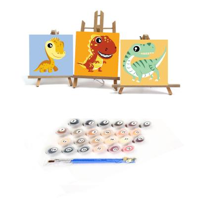 China DIY Craft Kids DIY Painting By Numbers Cartoon Girl Paint By Number Hand Painted Children Painting 20x20cm Artwork Gift With Frame Kits Art for sale