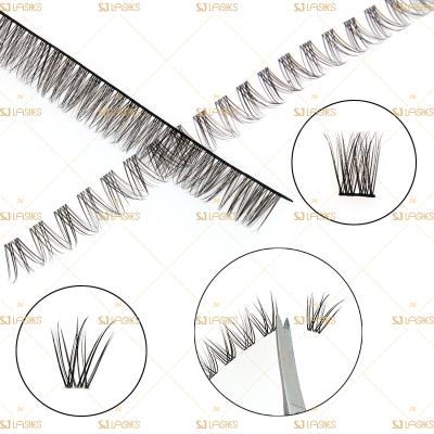 China Free Sample Natural Long Eyelash DIY Segment Faux Mink Lashes Home Lashes Precut Lashes With Private Label for sale