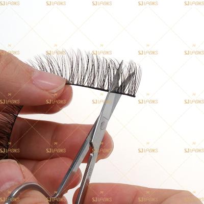 China Logo DIY Natural Segment Faux Mink Lashes Custom Long Home Lashes Precut Lashes With Eyelash Packaging for sale