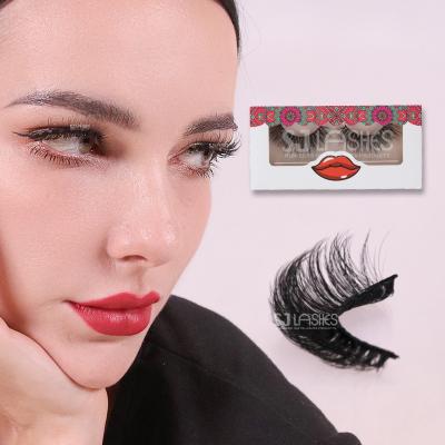 China Cheap Natural Russian False Eyelash Volume Mink Silk Person Lashes 3D With Private Label Design for sale