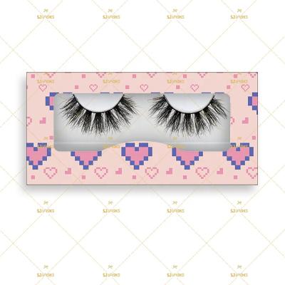 China Factory Sale 100% Whole Black Siberian Mink Fur Strip False Eyelashes Criss Cross Customize Packing Box For Lashes for sale